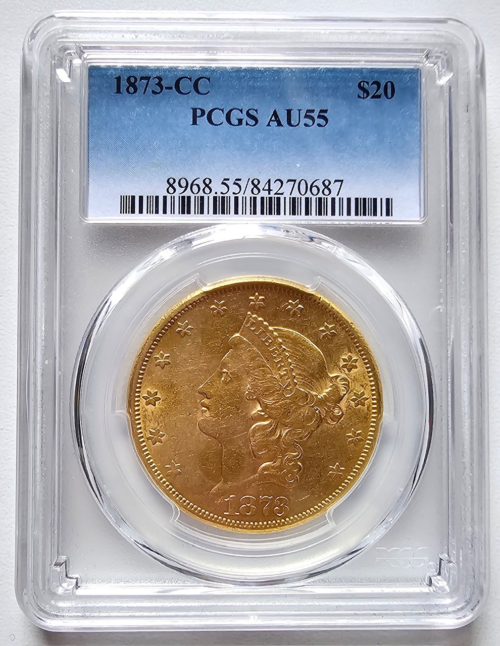1873-CC $20 55 PCGS