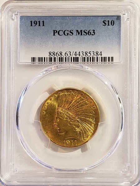 1911 $10 MS63 PCGS