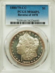 1880/79-CC S$1, PL Rev of 78 64 PCGS