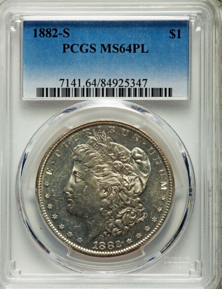 1882-S S$1, PL 64 PCGS