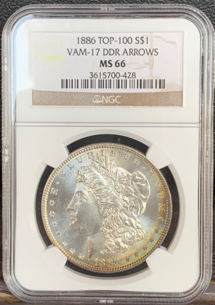 1886 S$1 Vam-17 DDR Arrows 66 NGC