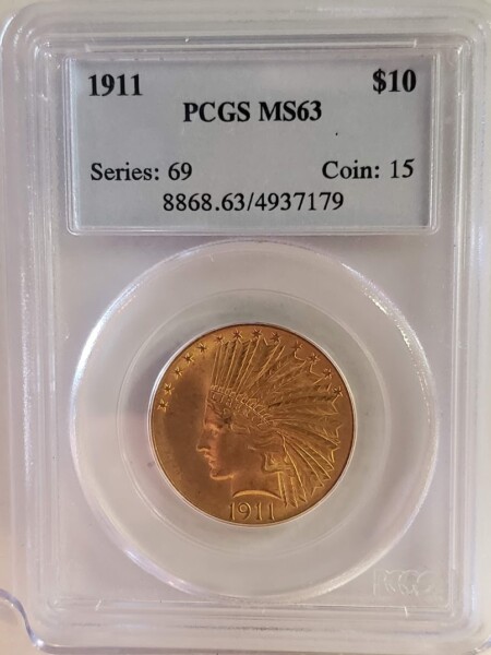 1911 $10 MS63 PCGS