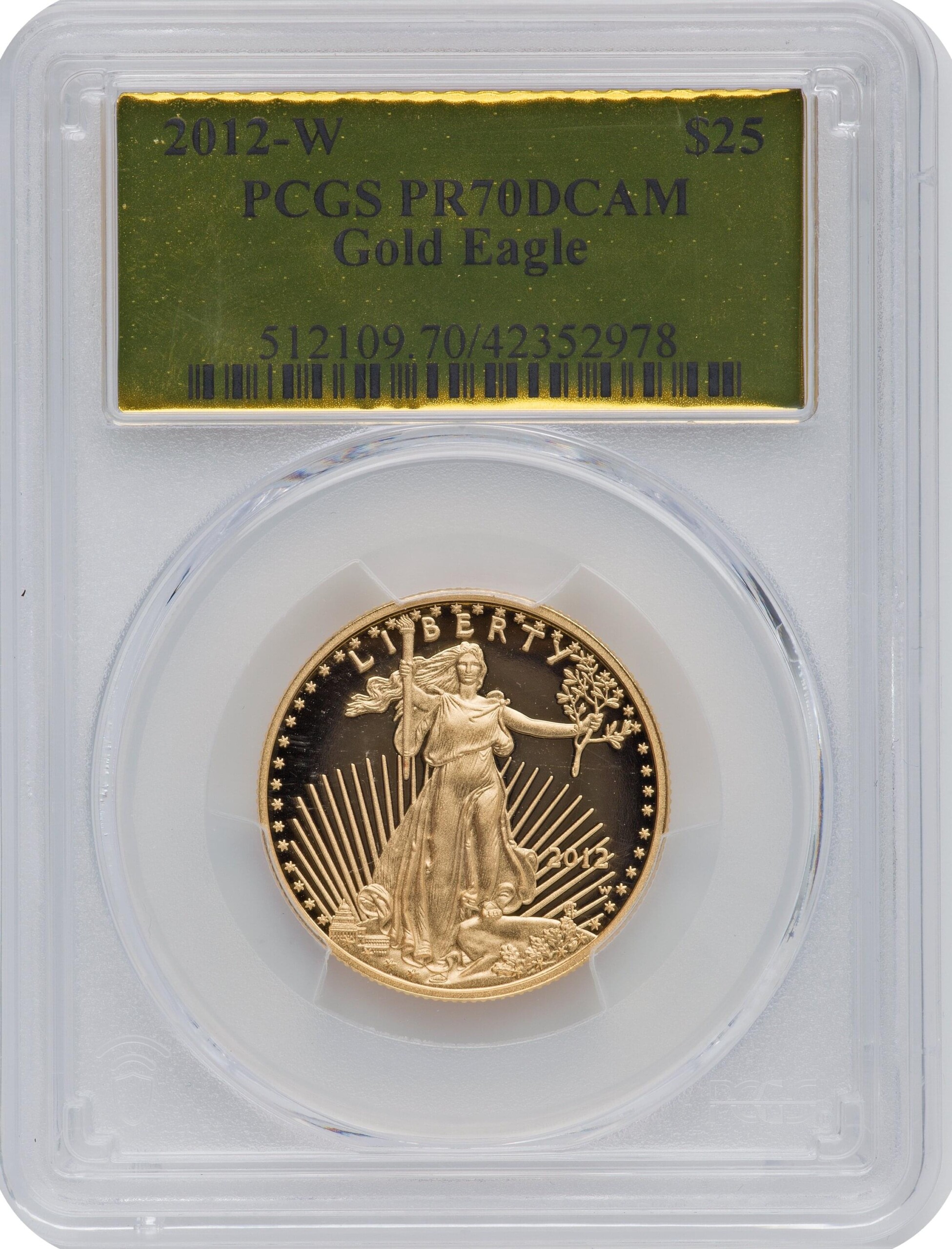 2012-W $25 Half-Ounce Gold Eagle PR, DC 70 PCGS