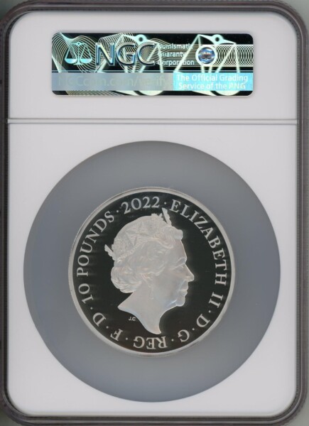 Elizabeth II 10oz silver "James  I" 10 Pounds 2022 PR70 Ultra Cameo NGC. First Release 70 NGC