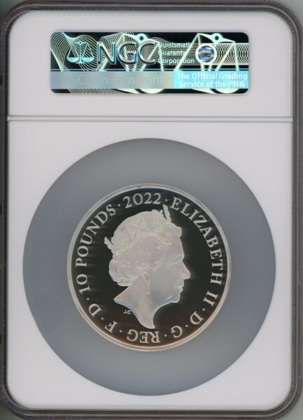 Elizabeth II 10oz silver "James I" 10 Pounds 2022 PR69 Ultra Cameo NGC. First Release 69 NGC