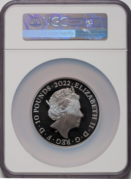 Elizabeth II silver Proof "King James I" 10 Pounds (5 oz) 2022 PR70  Ultra Cameo NGC, 70 NGC
