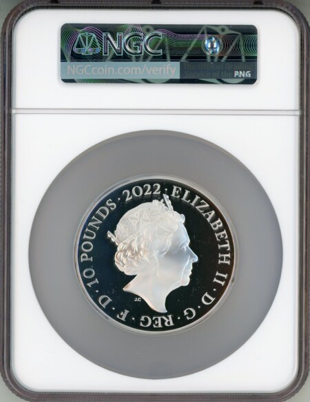 Elizabeth II silver Proof "King George I" 10 Pounds (5 oz) 2022 PR70  Ultra Cameo NGC, 70 NGC