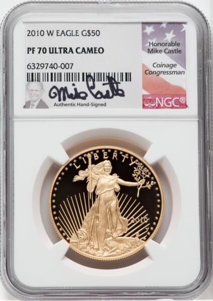 2010-W $50 One-Ounce Gold Eagle, PR DC 70 NGC