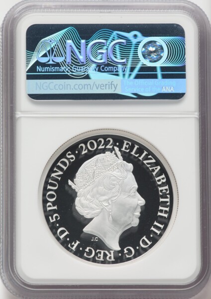 Elizabeth II silver Proof "King George I" 5 Pounds (2 oz) 2022 PR70  Ultra Cameo NGC, 70 NGC