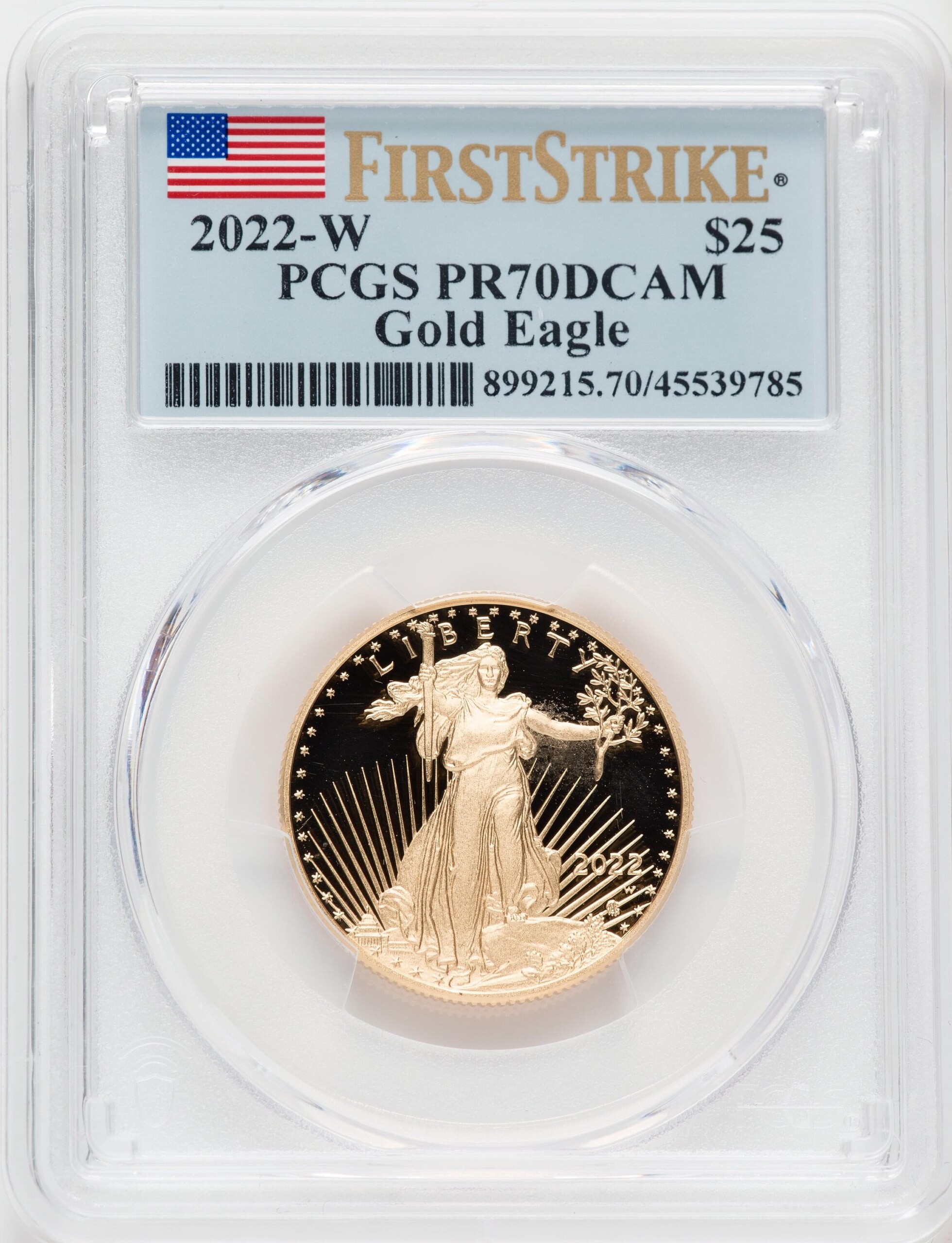2022-W G$25 Half Ounce Gold Eagle, FS, DC 70 PCGS