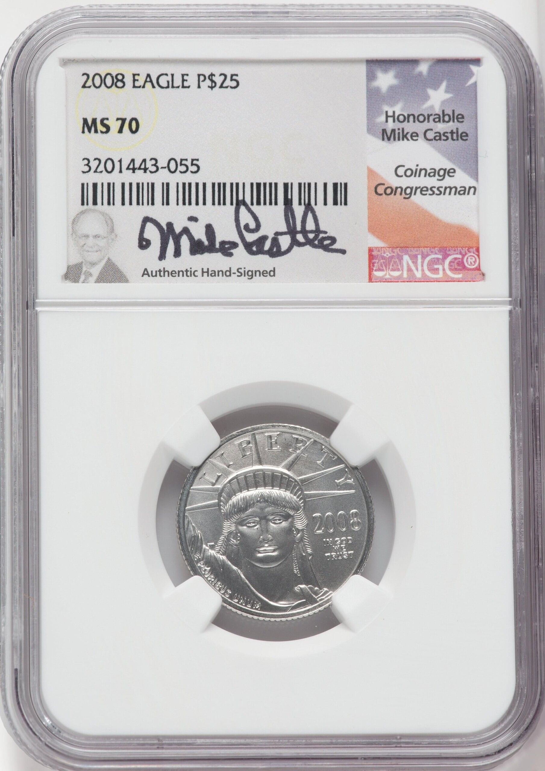 2008 $25 Quarter-Ounce Platinum Eagle, MS 70 NGC