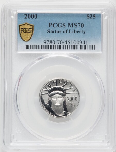 2000 $25 Quarter-Ounce Platinum Eagle, MS PCGS Secure 70 PCGS