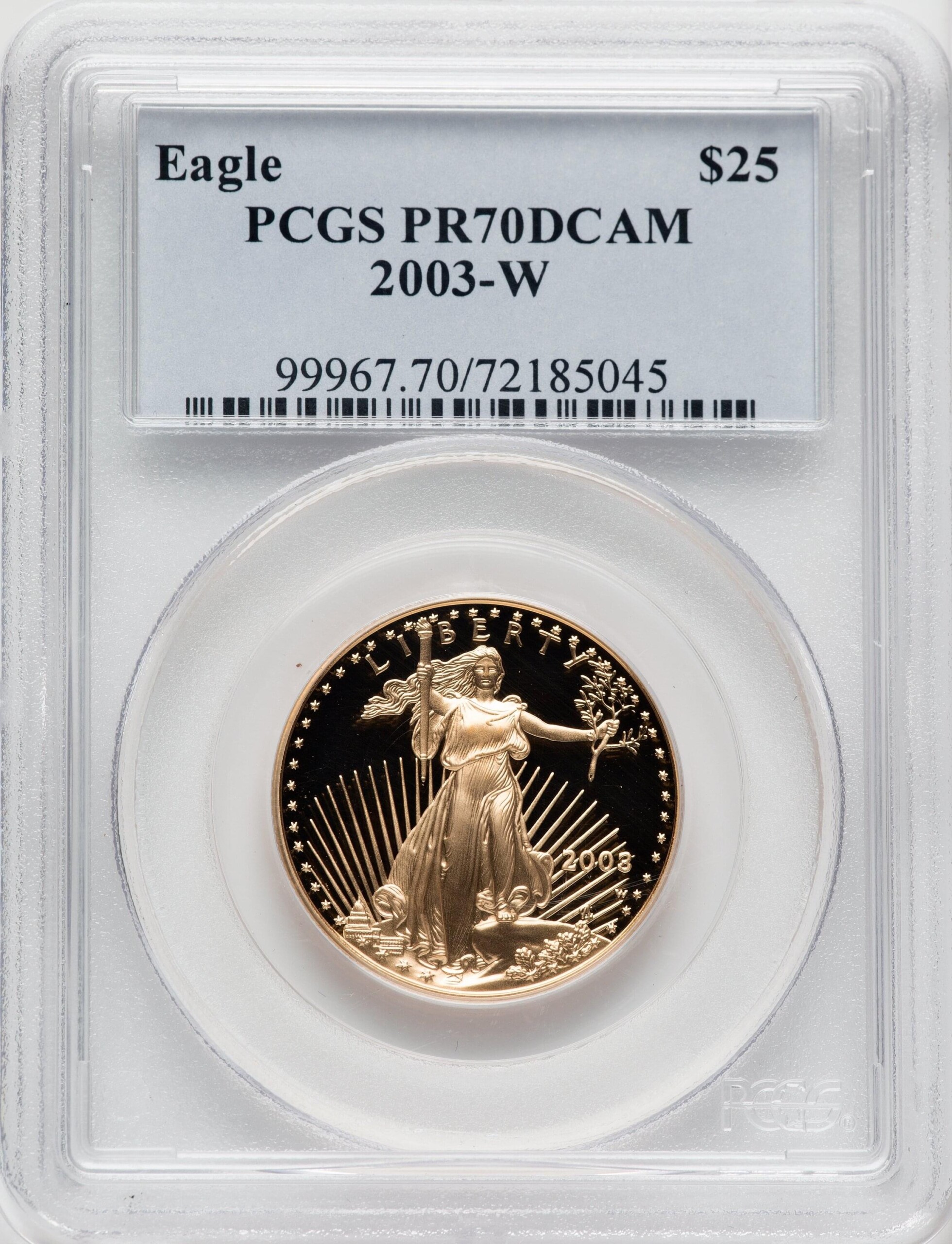 2003-W $25 Half-Ounce Gold Eagle, DC 70 PCGS