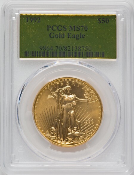 1992 $50 One-Ounce Gold Eagle, MS 70 PCGS