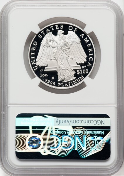 2008-W $100 One-Ounce Platinum Eagle, Statue of Liberty, PR, DC 70 NGC