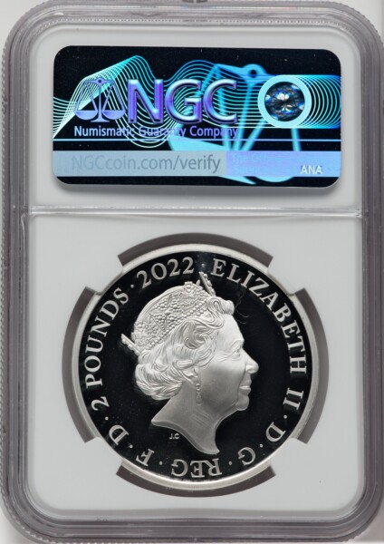 Elizabeth II silver Proof "Philosopher's Stone" 2 Pounds (1 oz) 2022 PR70  Ultra Cameo NGC, 70 NGC