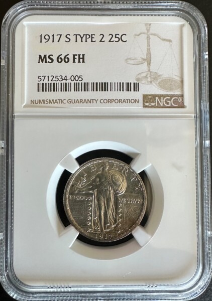 1917-S 25C Type Two FH 66 NGC