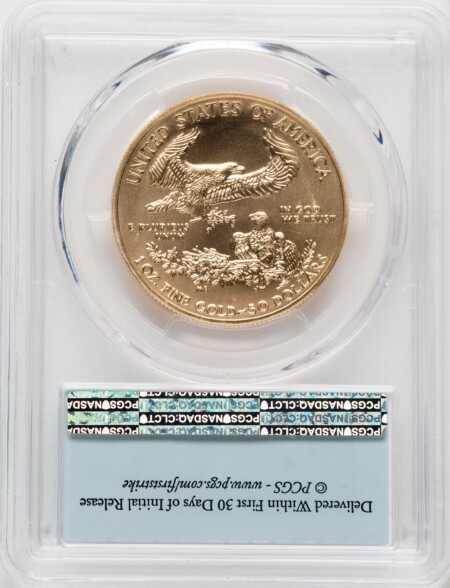 2020-W $50 One Ounce Gold Eagle, Burnished, First Strike, SP 70 PCGS