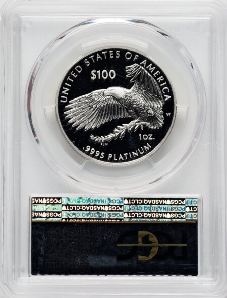 2019-W $100 One-Ounce Platinum Eagle, Liberty, First Strike, 1 of 250, PR, DC 70 PCGS