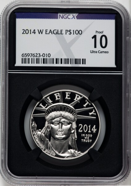 2014-W $100 One-Ounce Platinum Eagle, DC 10 NGCX