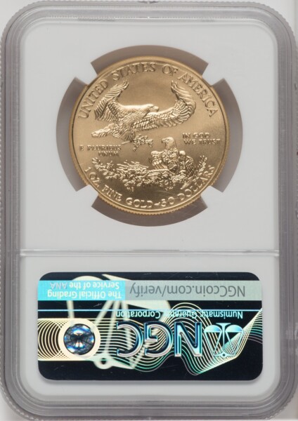 2019-W $50 One Ounce Gold Eagle, Burnished, First Strike, SP 70 NGC
