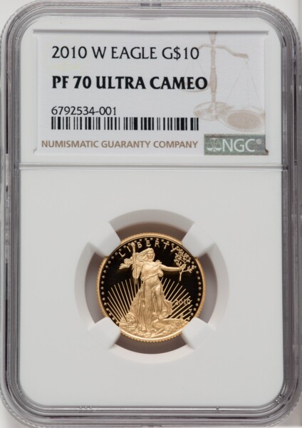 2010-W $10 Quarter-Ounce Gold Eagle, PR DC 70 NGC