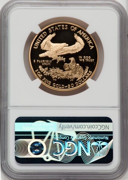 2006-W $50 One-Ounce Gold Eagle, 20th Anniversary, DC 70 NGC