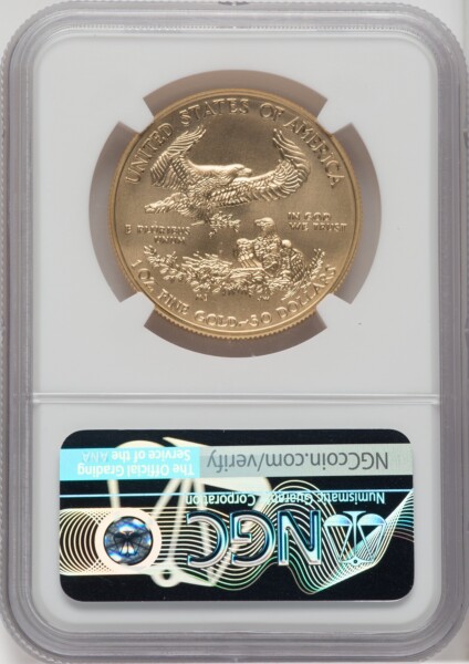 2019-W $50 One-Ounce Gold Eagle, Burnished, SP 70 NGC