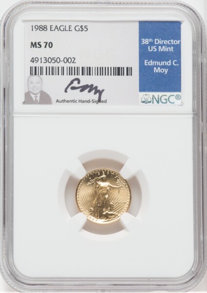 1988 $5 Tenth-Ounce Gold Eagle, MS 70 NGC