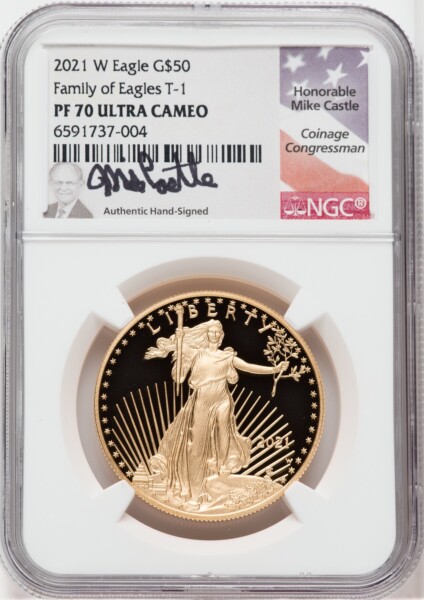 2021-W $50 One Ounce Gold Eagle, Type One,  DC 70 NGC