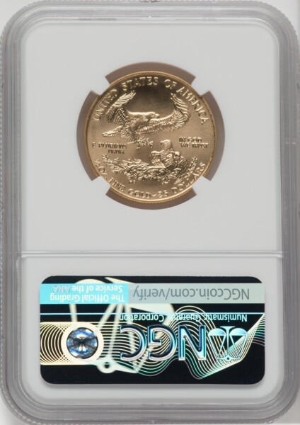1998 $25 Half-Ounce Gold Eagle, MS NGC