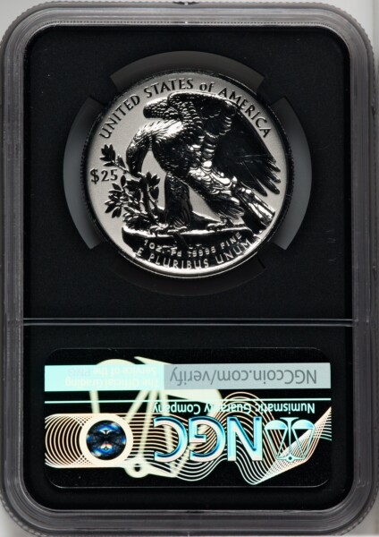 2022-W $25 Palladium Eagle, Reverse Proof, First Day of Issue, PR 70 NGC