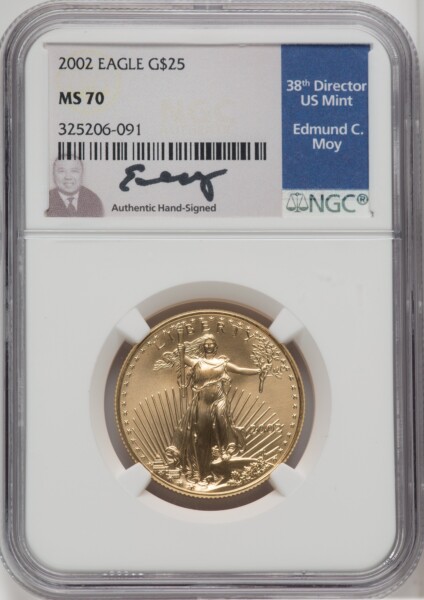 2002 $25 Half-Ounce Gold Eagle, MS 70 NGC