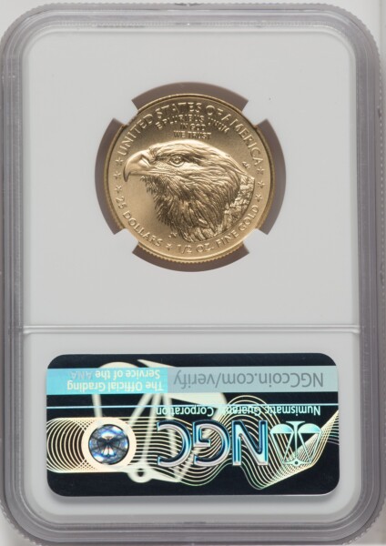 2021 $25 Half-Ounce Gold Eagle, Type Two, First Strike, MS 70 NGC