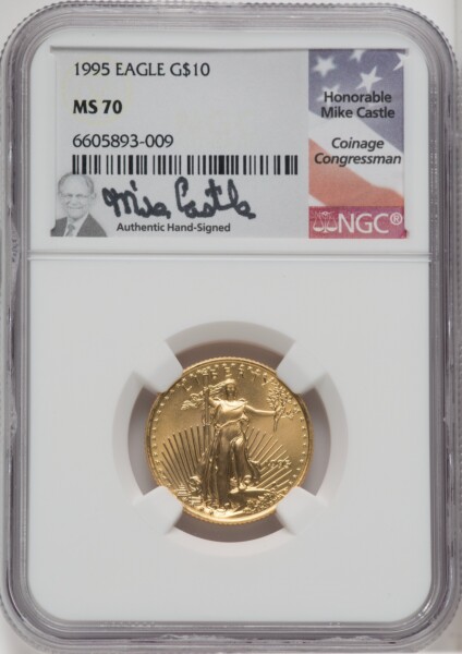 1995 $10 Quarter-Ounce Gold Eagle, MS 70 NGC