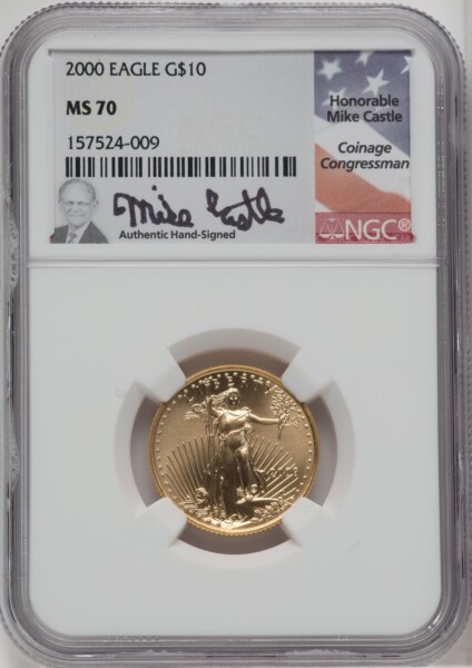 2000 $10 Quarter-Ounce Gold Eagle, MS 70 NGC