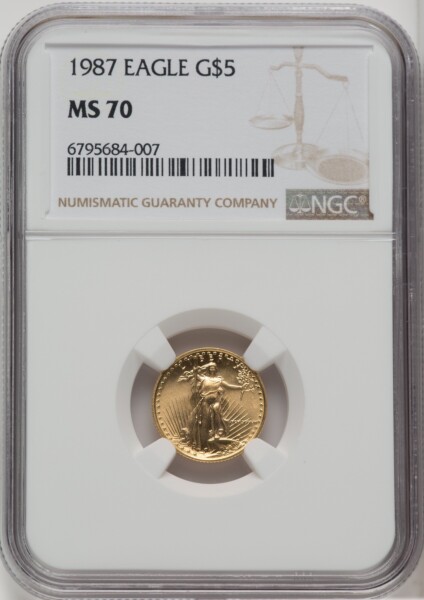 1987 $5 Tenth-Ounce Gold Eagle, MS NGC