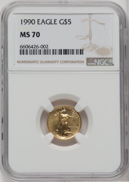 1990 $5 Tenth-Ounce Gold Eagle, MS NGC
