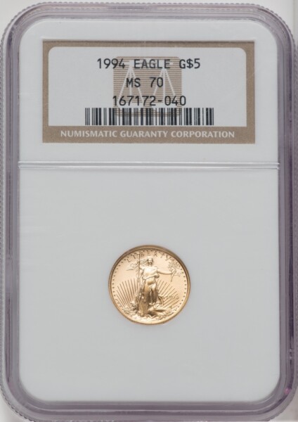 1997 $5 Tenth-Ounce Gold Eagle, MS NGC
