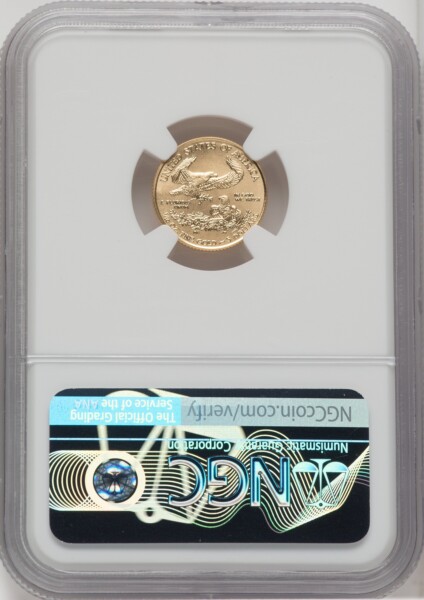 2019 $5 Tenth Ounce Gold Eagle, First Strike, MS NGC