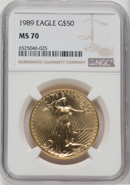 1989 $50 One-Ounce Gold Eagle, MS 70 NGC