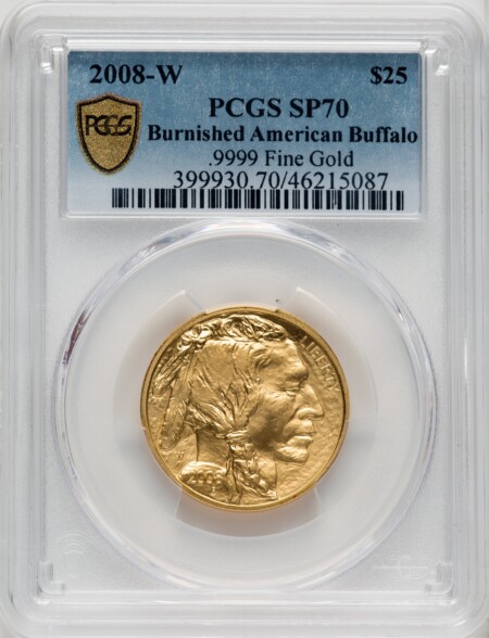 2008-W $25 Half-Ounce Gold Buffalo, SP PCGS Secure 70 PCGS