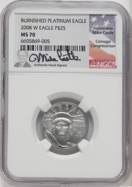 2008-W $25 Quarter-Ounce Platinum Eagle, MS 70 NGC
