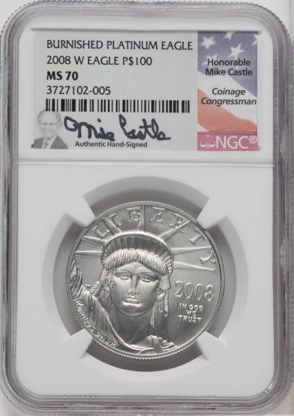 2008-W $100 One-Ounce Platinum Eagle, MS 70 NGC