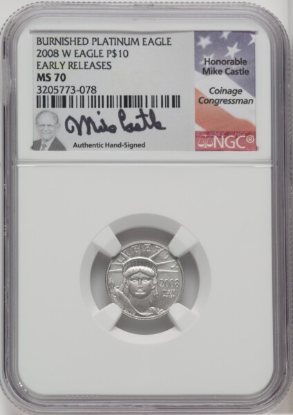 2008-W $10 Tenth-Ounce Platinum Eagle First Strike, MS 70 NGC