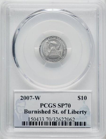 2007-W $10 Tenth-Ounce Platinum Eagle, Burnished, SP 70 PCGS