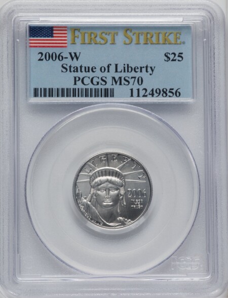 2006-W $25 Quarter-Ounce Platinum Eagle, First Strike, Burnished, SP 70 PCGS