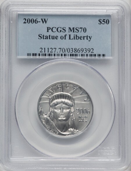 2006-W $50Half-Ounce Platinum Eagle, Burnished, SP 70 PCGS