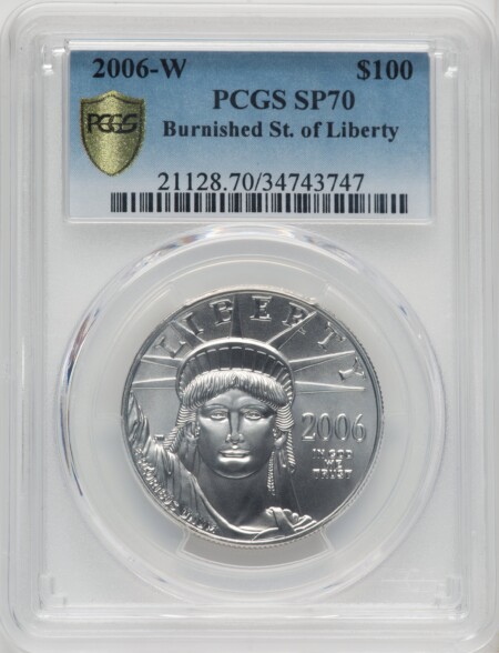 2006-W $100 One-Ounce Platinum Eagle, Burnished, MS PCGS Secure 70 PCGS