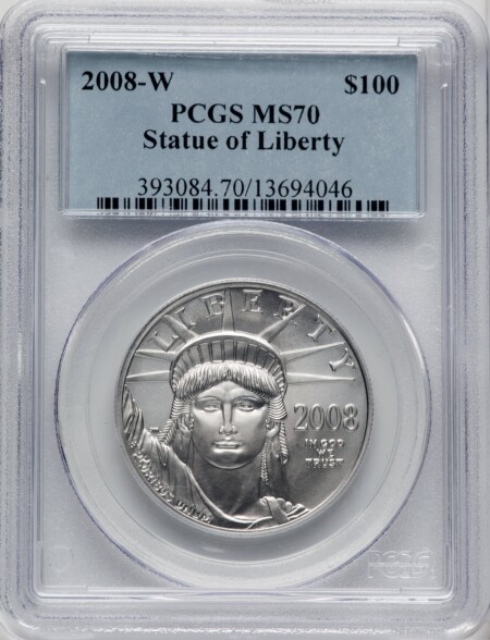 2008-W $100 One-Ounce Platinum Eagle, MS 70 PCGS